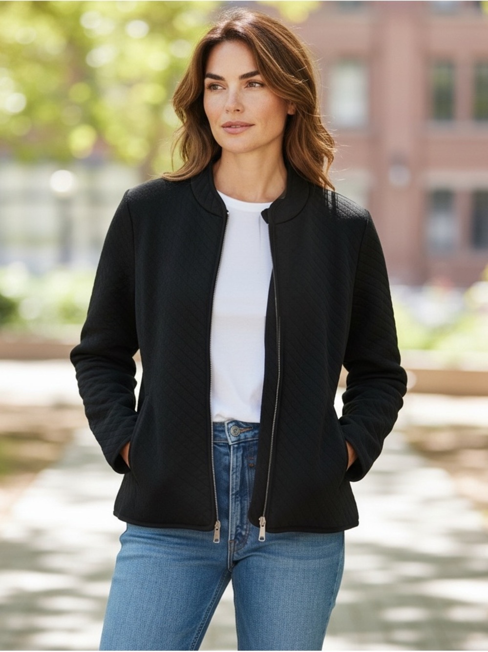 TALBOTS Women’s Small Black Lightweight Quilted Jacket